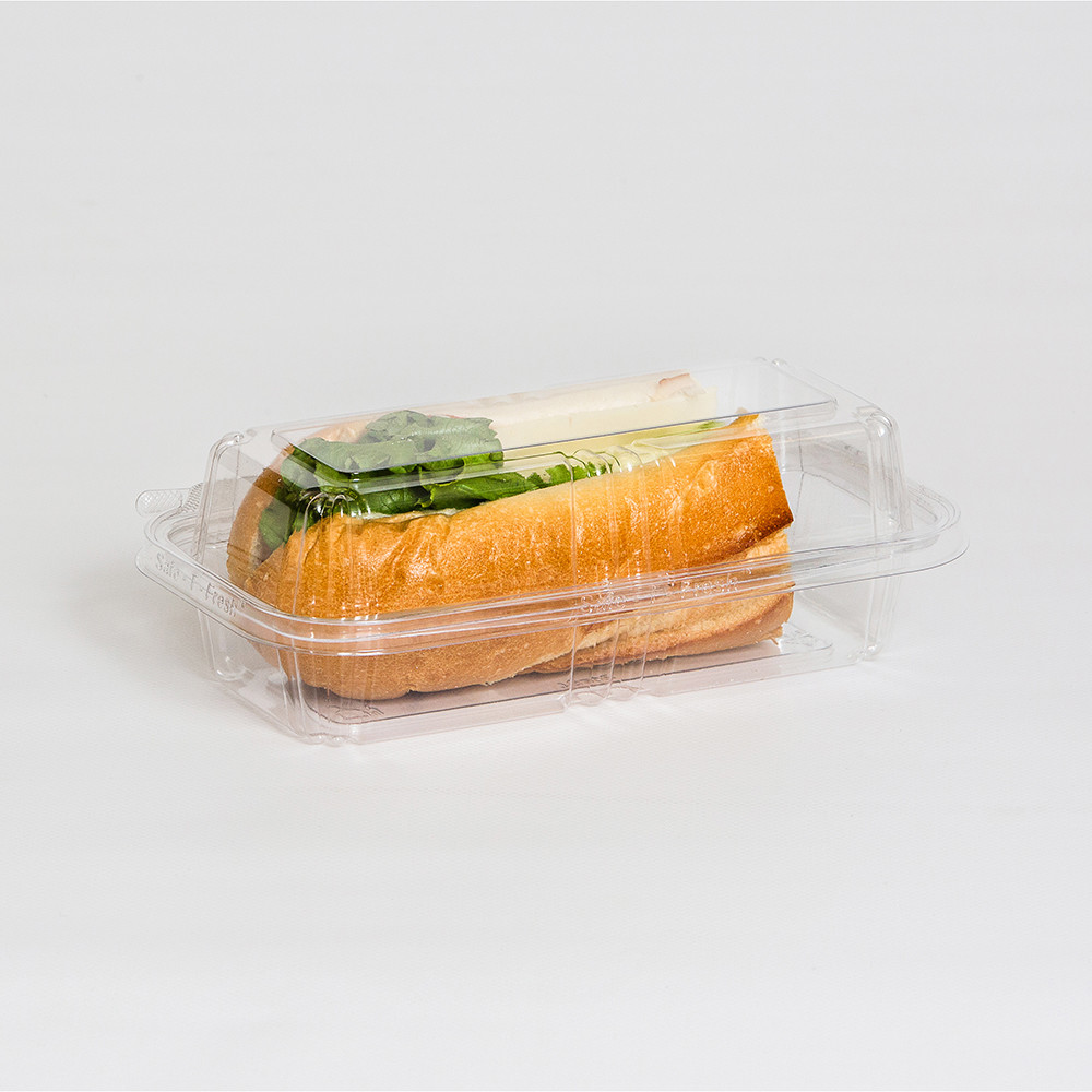 Inline Plastics 8" Safe-T-Fresh Tamper Resistant Sandwich Container | 150/Case