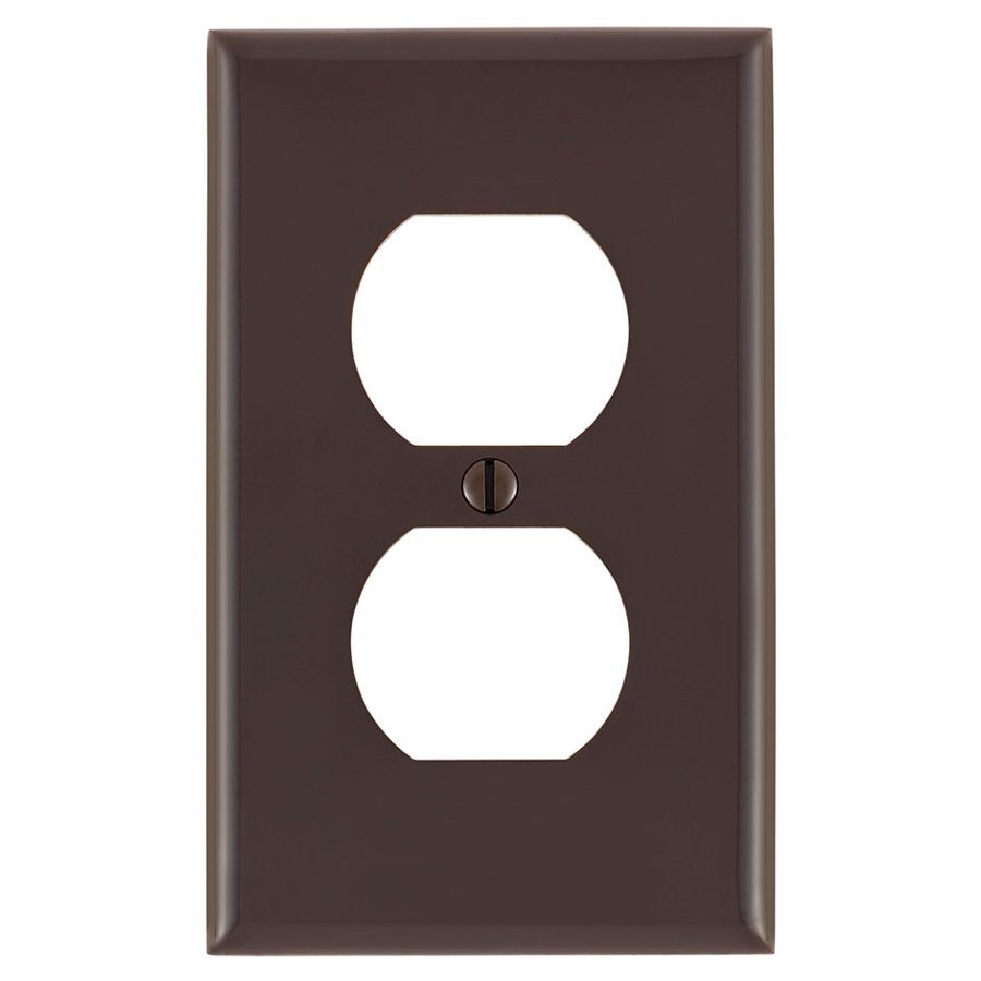 Leviton, 1 Gang, Duplex Device Receptacle, Wallplate, Brown