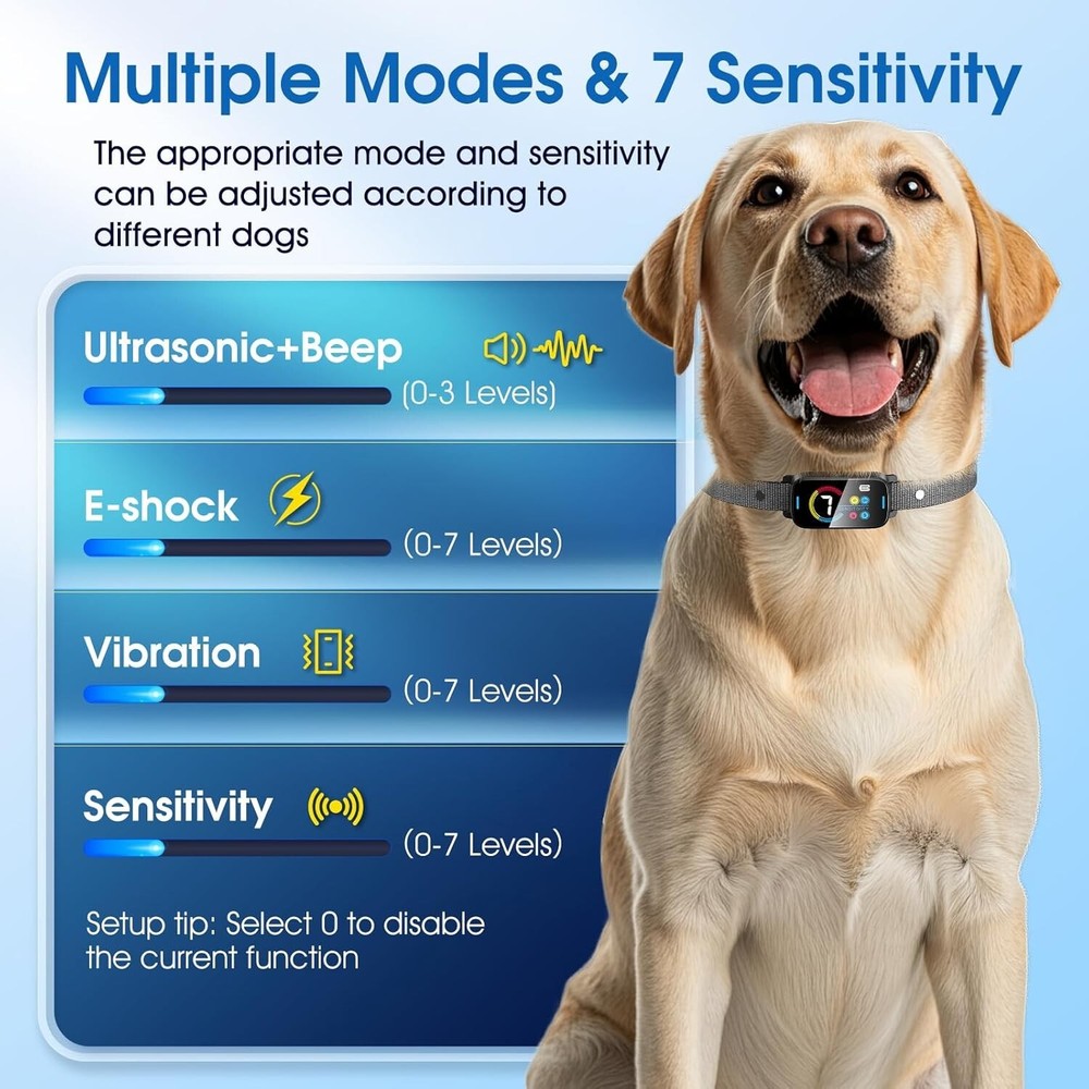 Upgrade Ultrasonic Bark Collar for Large Medium Small for Dogs Smart Automatic..