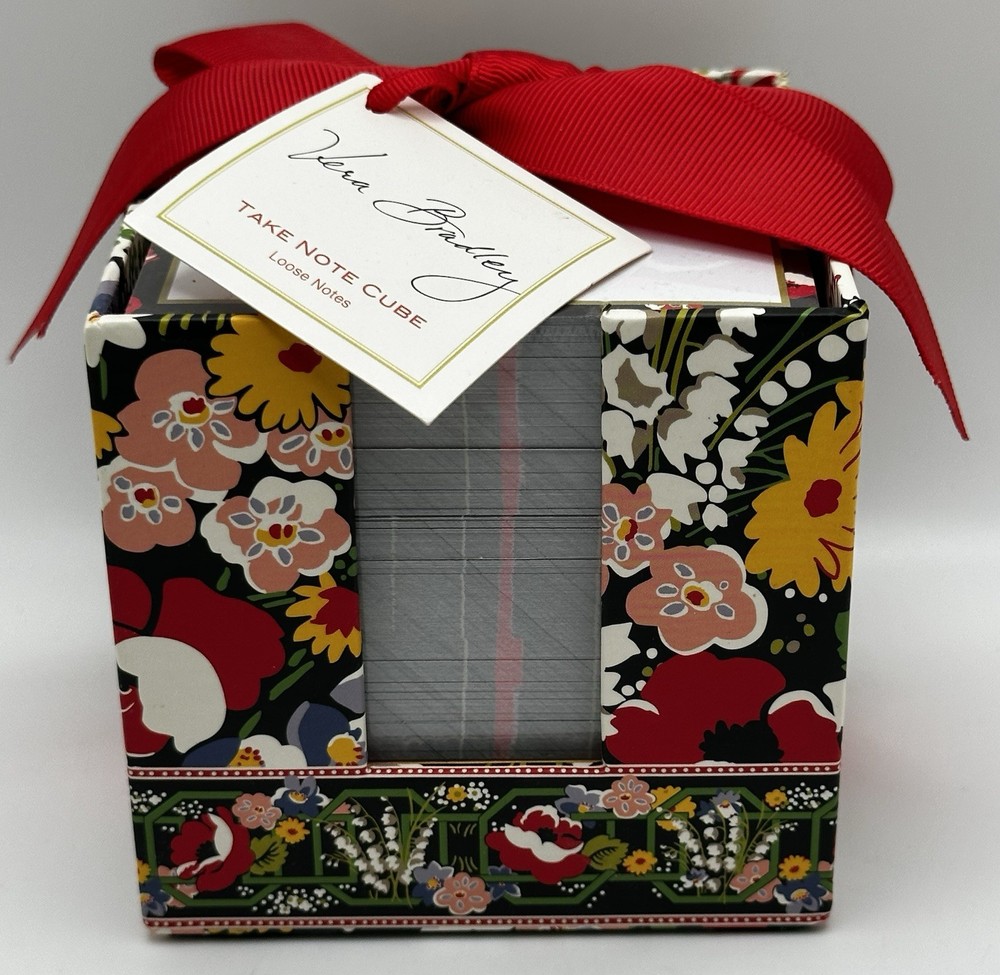 Vera Bradley NWT NIB Take Note Cube Note Paper & Ball Point Pen Poppy Fields