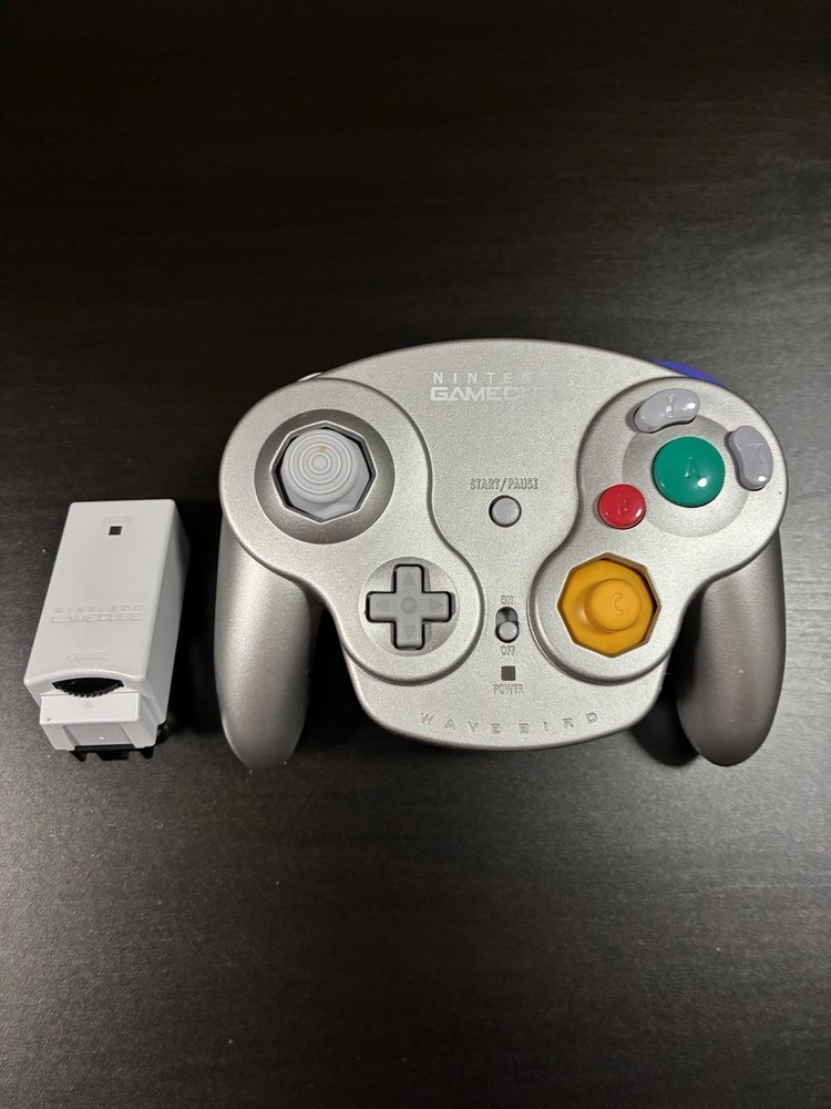 Platinum Nintendo GameCube Wavebird Wireless Controller w/ Receiver OEM￼