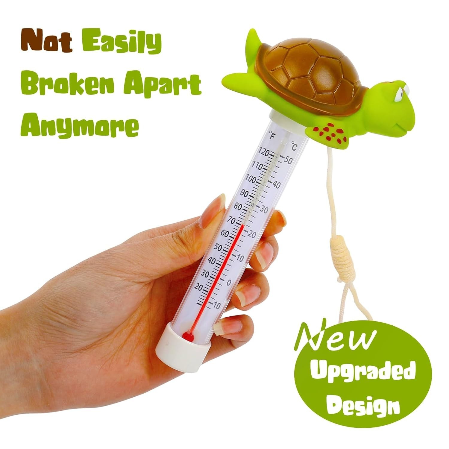 2 Pack Floating Pool Thermometer, Large Size Easy Read for Water Temperature ...