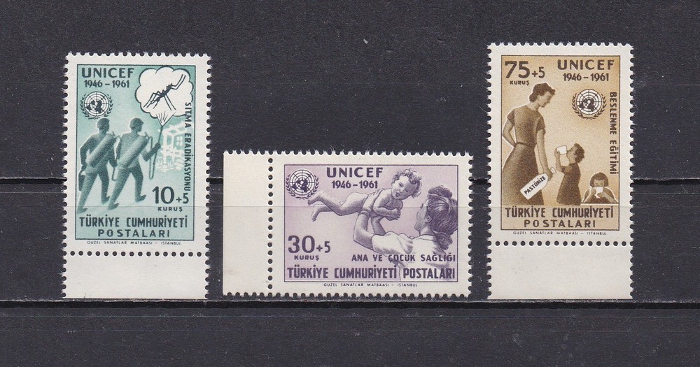 Turkey   B85-7 MNH, UNICEF, 1961