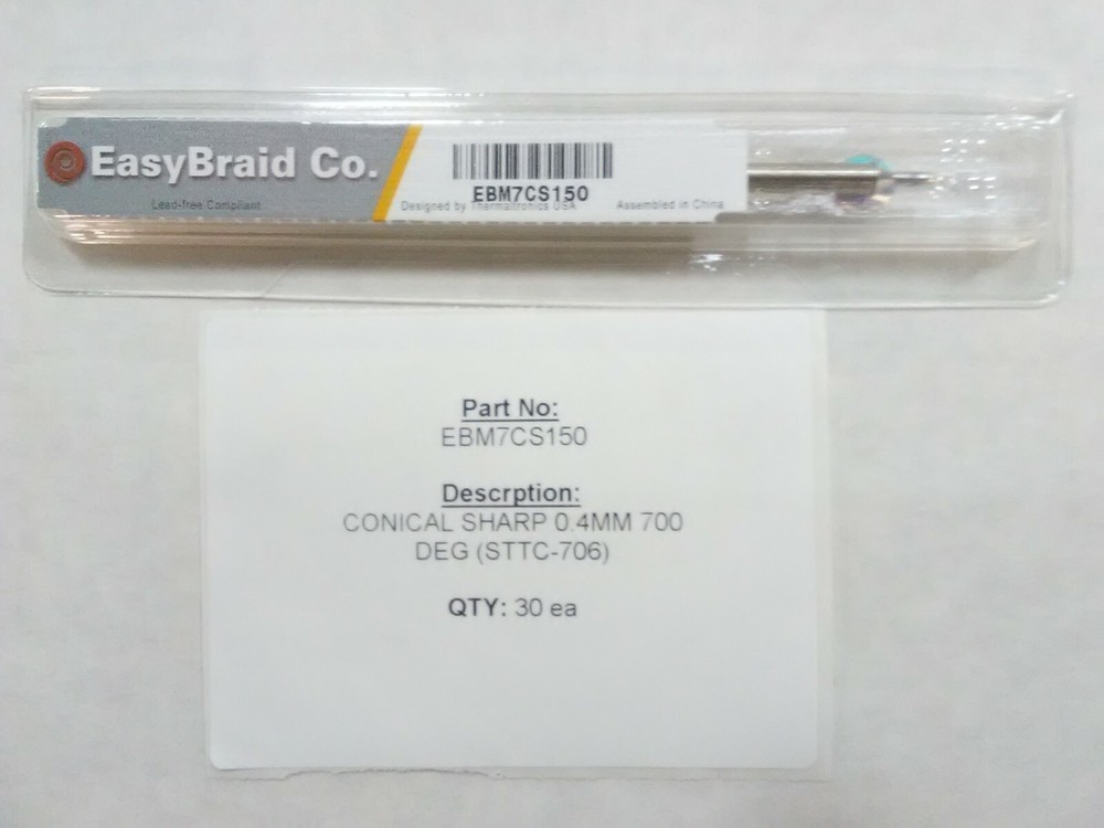 Easybraid Solder Tip EBM7CS150 CONICAL SHARP 0.4MM 700 DEG