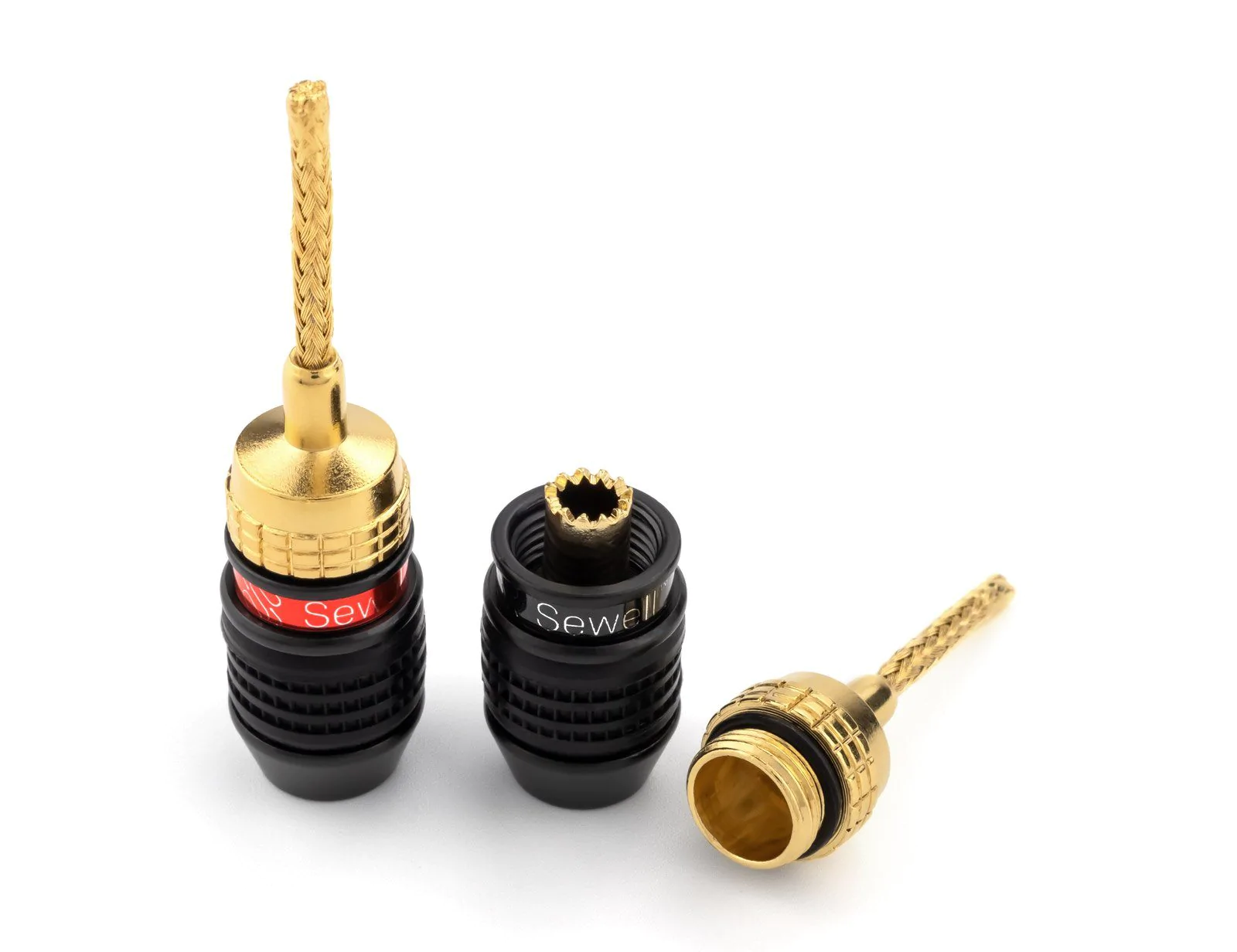 Deadbolt Flex Pin Banana Plugs for Spring Loaded Speaker Terminals