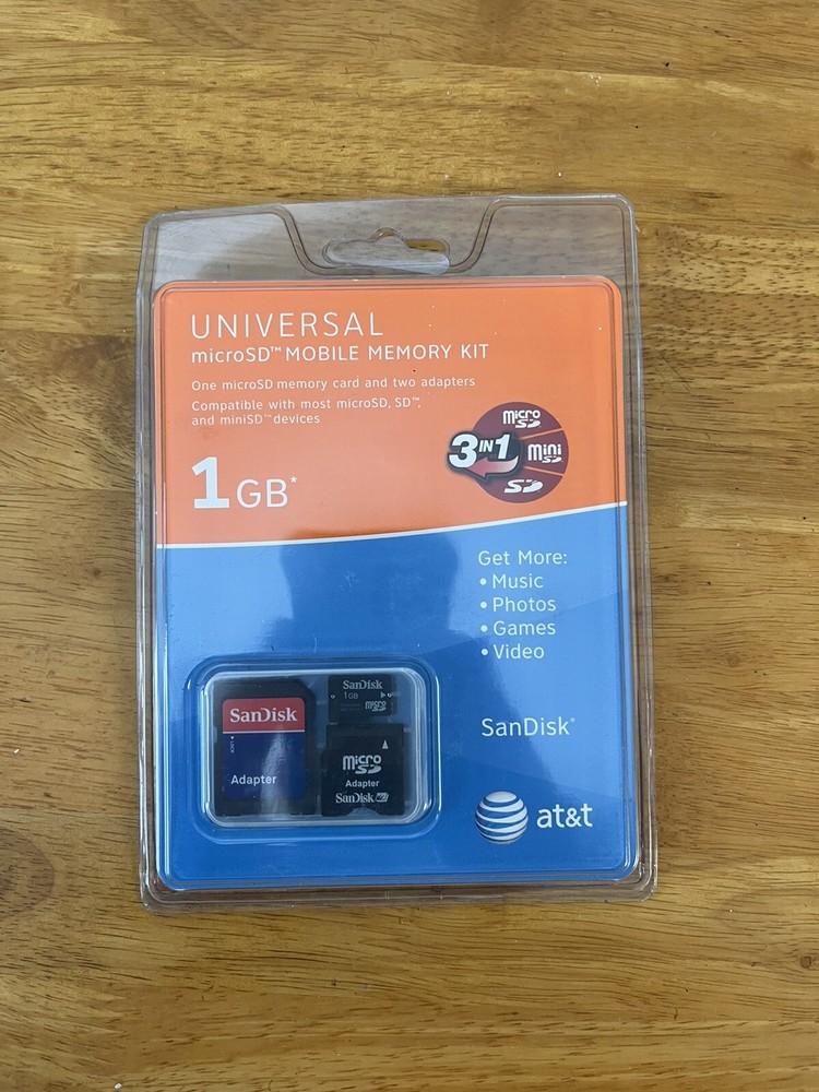 AT&T Universal NEW SanDisk microSD Mobile Memory Kit 1 GB