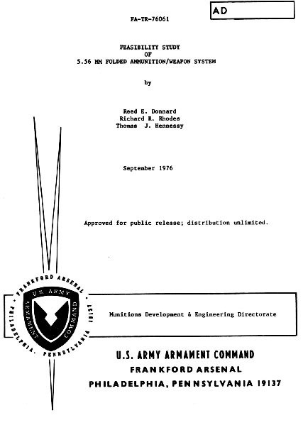 U.S EXPERIMENTAL TRIANGULAR AMMUNITION CD TEST REPORT A1 UNIQUE