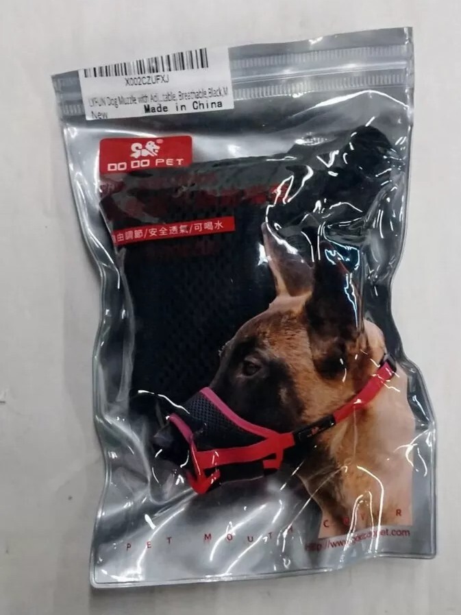 DoDo Pet - Red & Black Soft Mesh Dog Muzzle - Return (Opened)