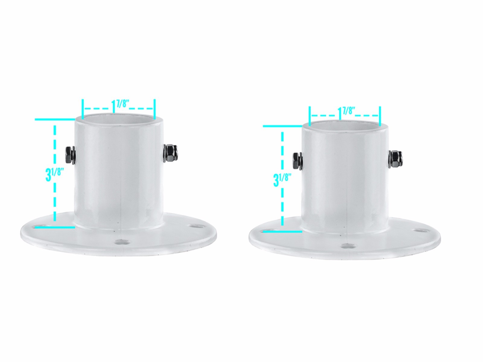 (2 Pack) Aluminum Slide Deck Flange w/ Flange Bolt For Inground Swimming Pools