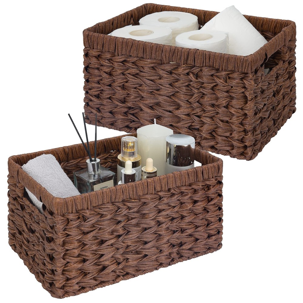 Wicker Storage Baskets for Shelves, Wicker Baskets for Organizing, Waterproof...