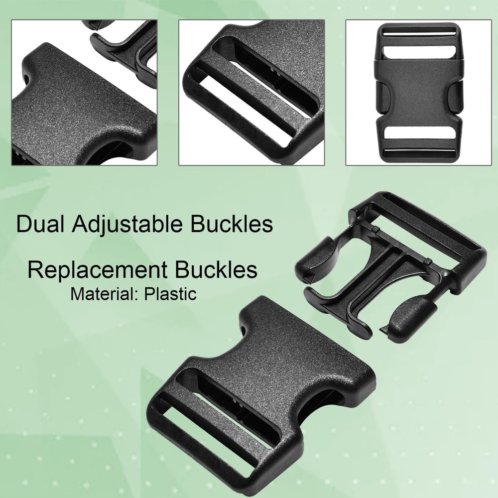 CooBigo 3pcs 1-1/2 Inch Plastic Buckle for Strap 1-1/2"