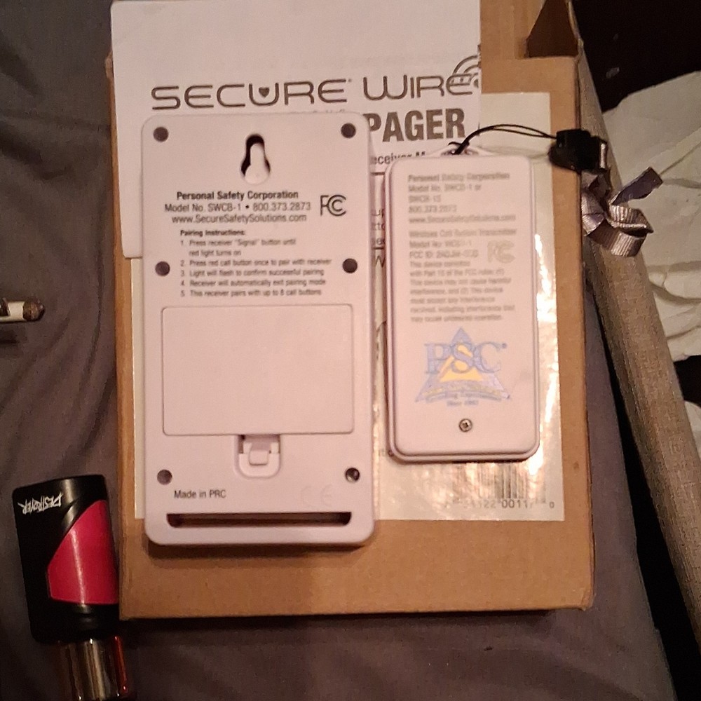 Secure Wireless Call Button Pager Alarm System SWCB-1, User Activated, Panic