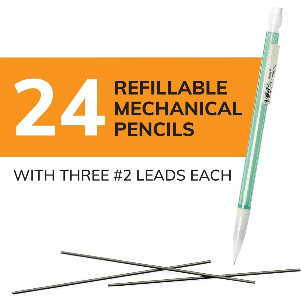 Xtra-Sparkle 2 Mechanical Pencils With Erasers, Medium Point (0.7mm),