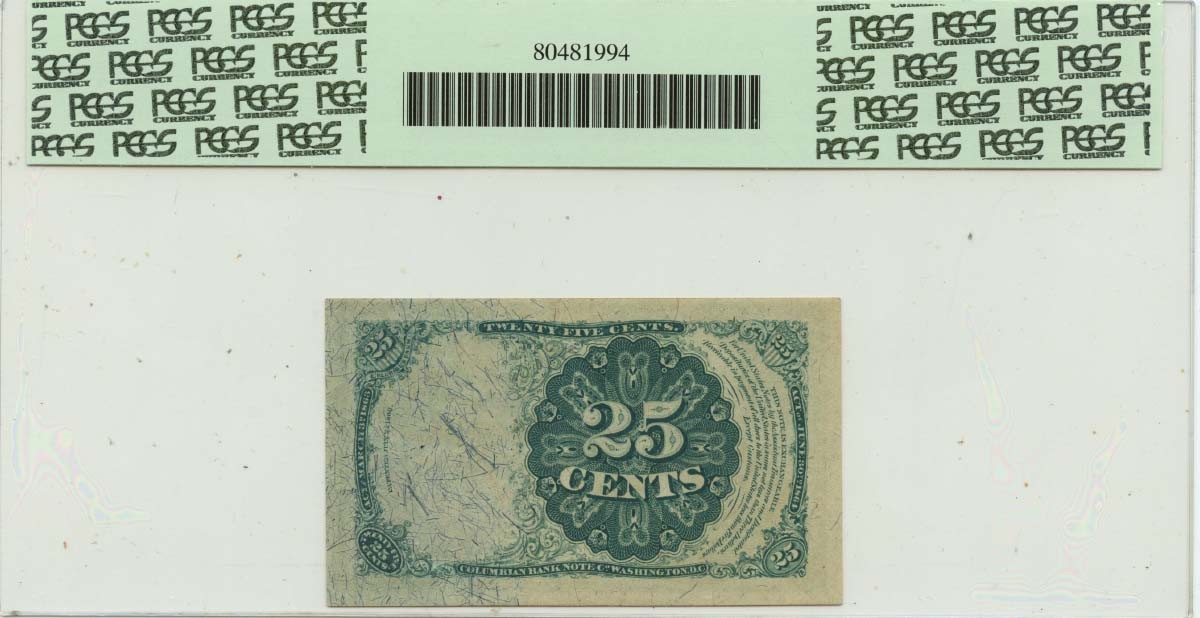 Fractional Currency Fifth Issue 25 Cents FR#1309 PCGS CU64 Thick Key