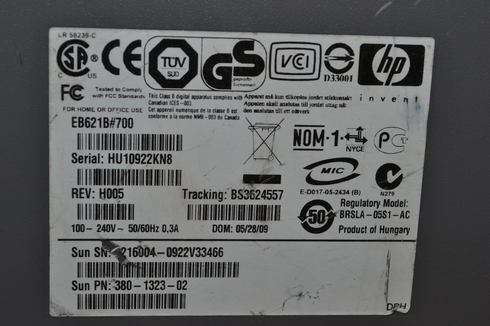 Sun Microsystems Dat 72 External Digital Data Storage / 380-1323-02 - EB621B#700