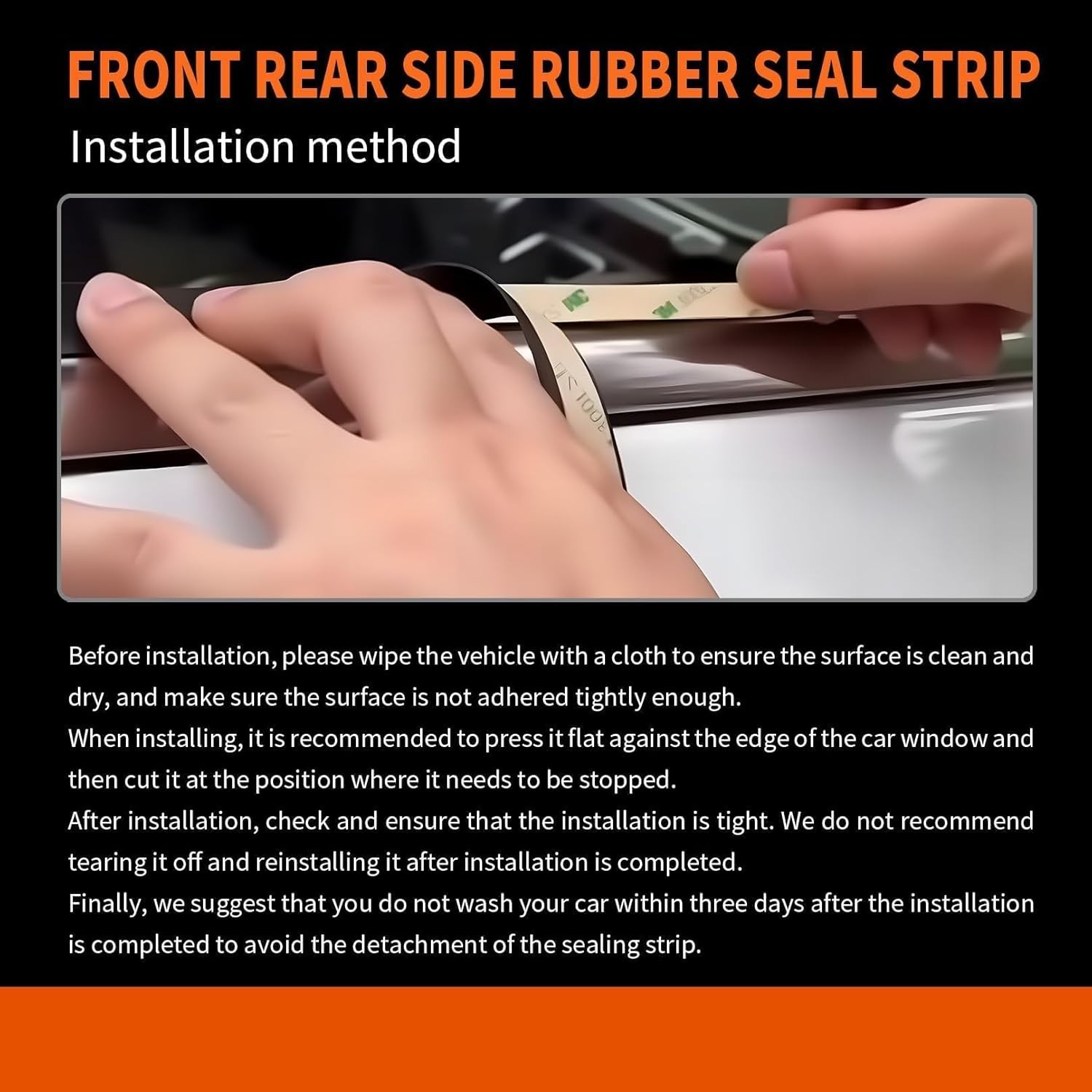 13.12FT Front Rear Side Rubber Seal Strip Car Door Window Trim Self Compatible w