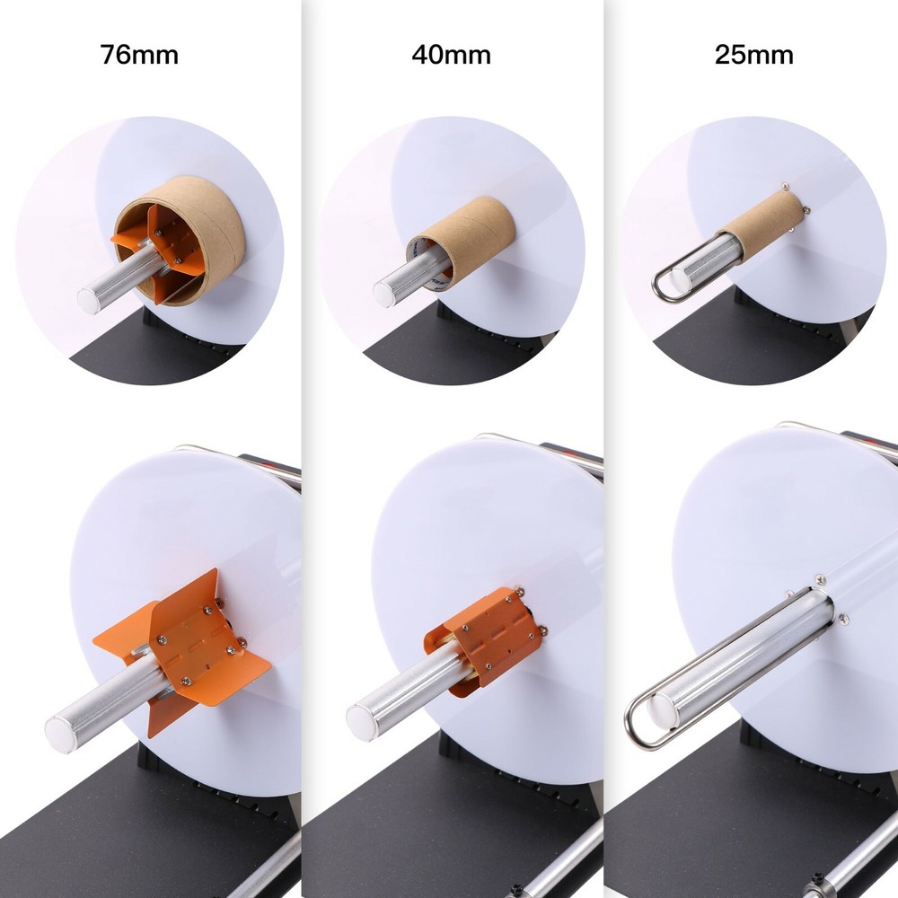 Automatic Label Rewinder Speed Adjustable 110V-240V Core Holder 1" 1.5" 3"