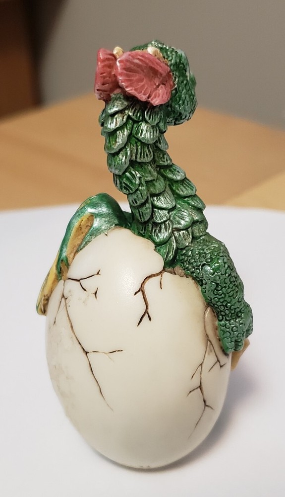 Vintage Dragon Hatching In Egg Shell 3"