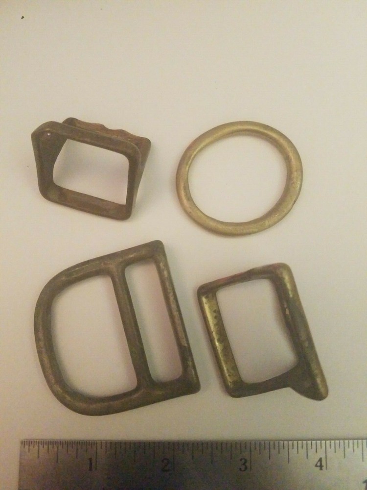 VINTAGE Lot of Solid Bronze Buckles and Hardware