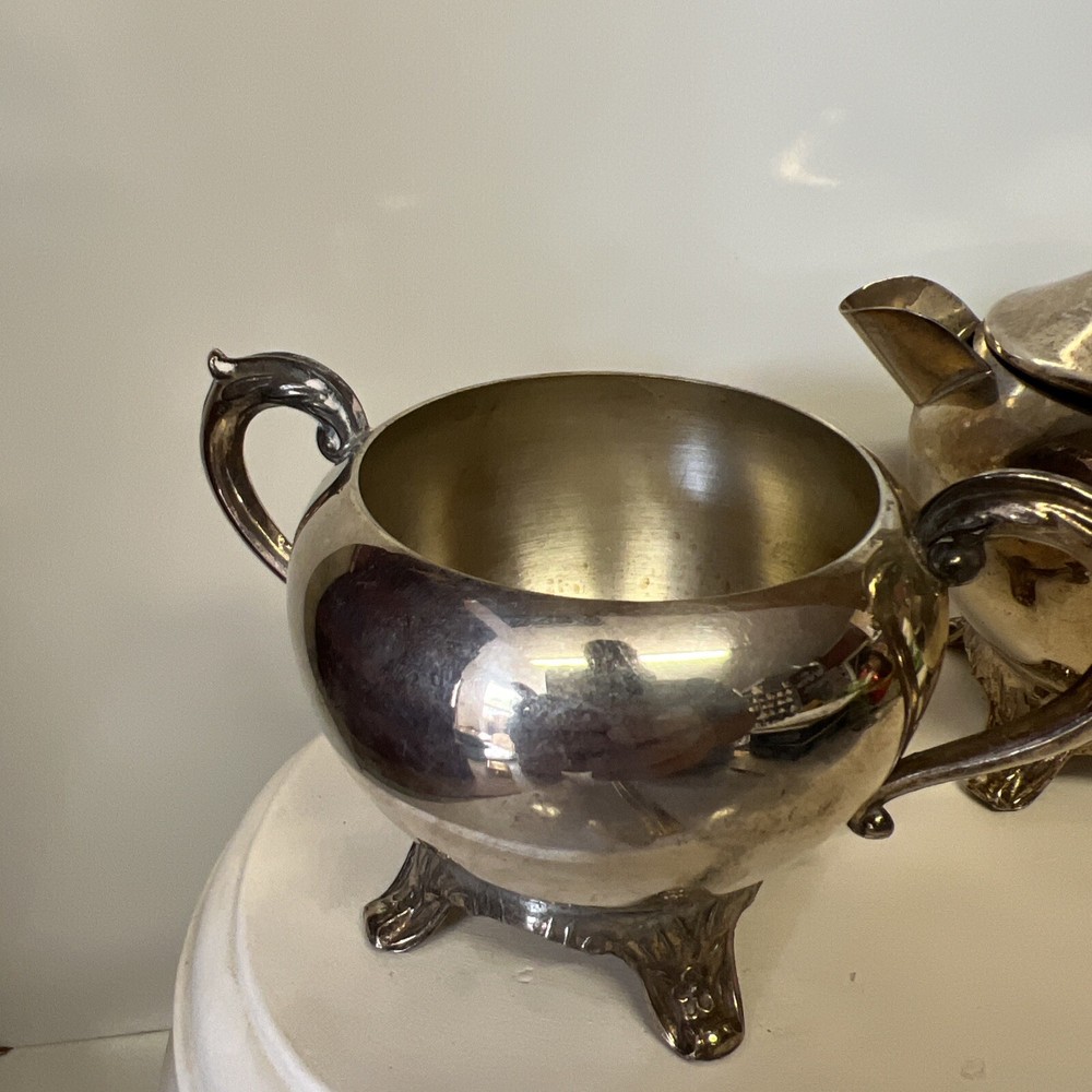FB Rogers Silver Coffee Cream & Sugar Bowl