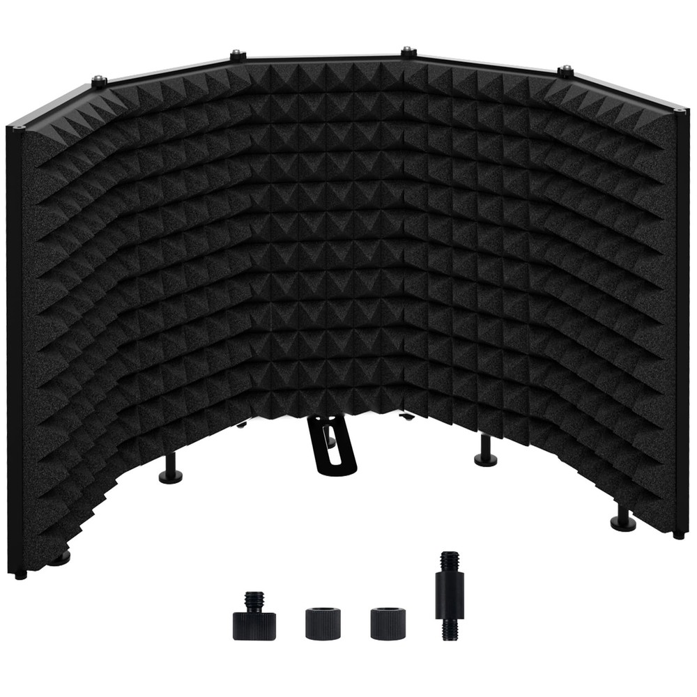 Microphone Isolation Shield – Foldable & Adjustable Soundproof Panel for Reco...