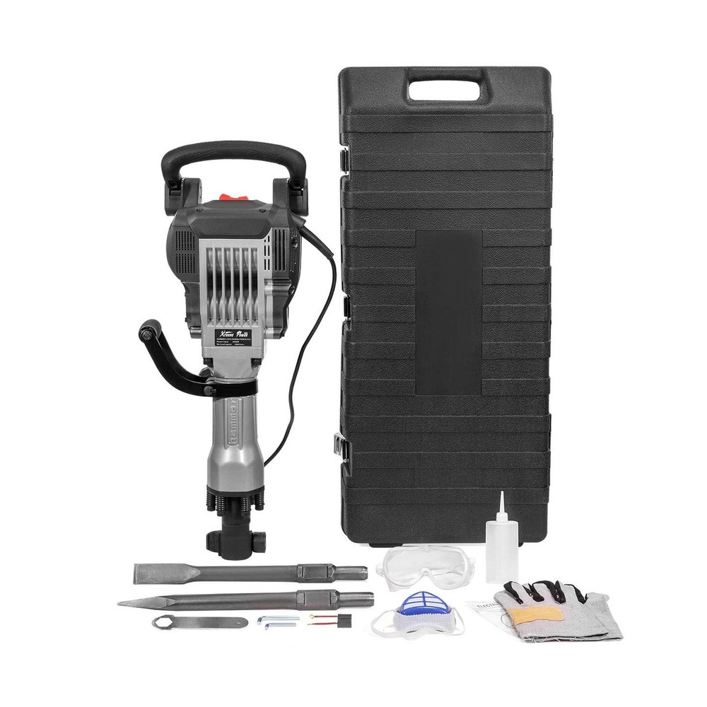 XtremepowerUS 3600W Electric Demolition Jack Hammer Point Chisel Bits Constru...