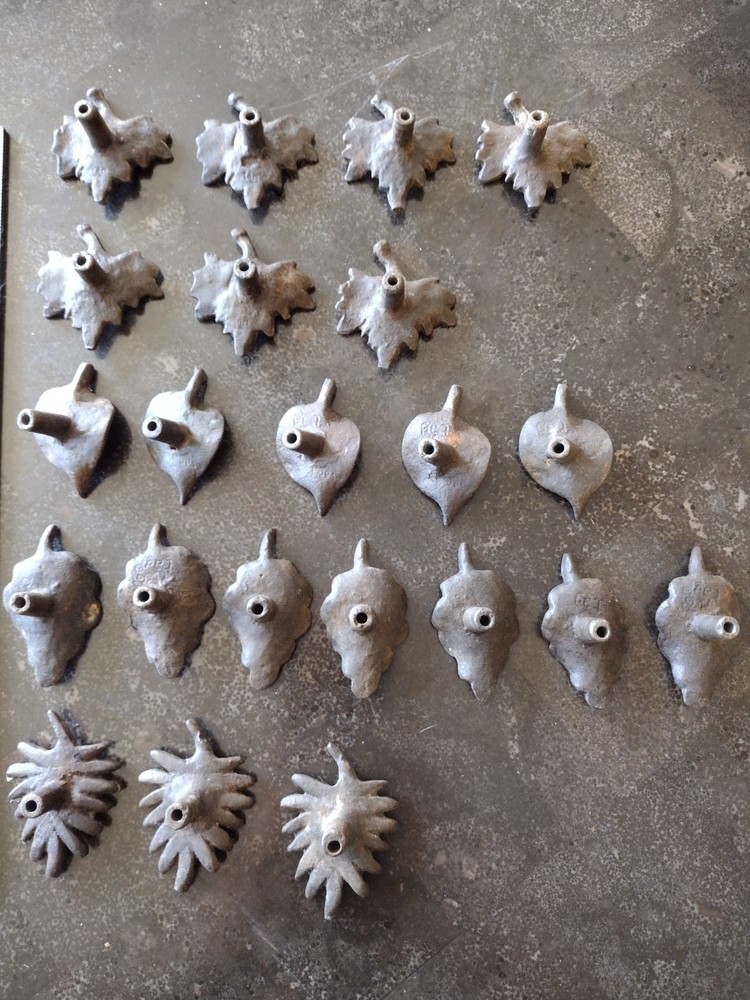 Vintage/Old 22 metal drawer pulls made by Tag - assorted Leaf Styles