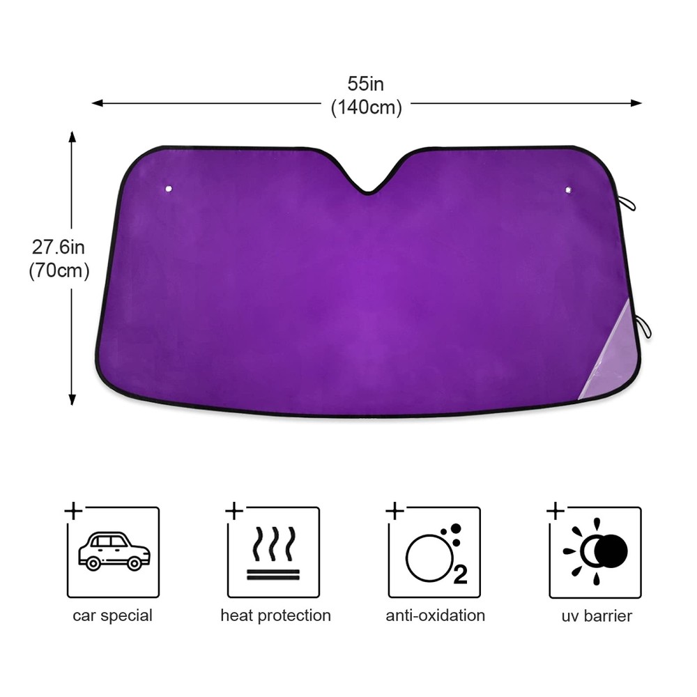 xigua Purple Solid Color Car Windshield Sun Shade Front M,