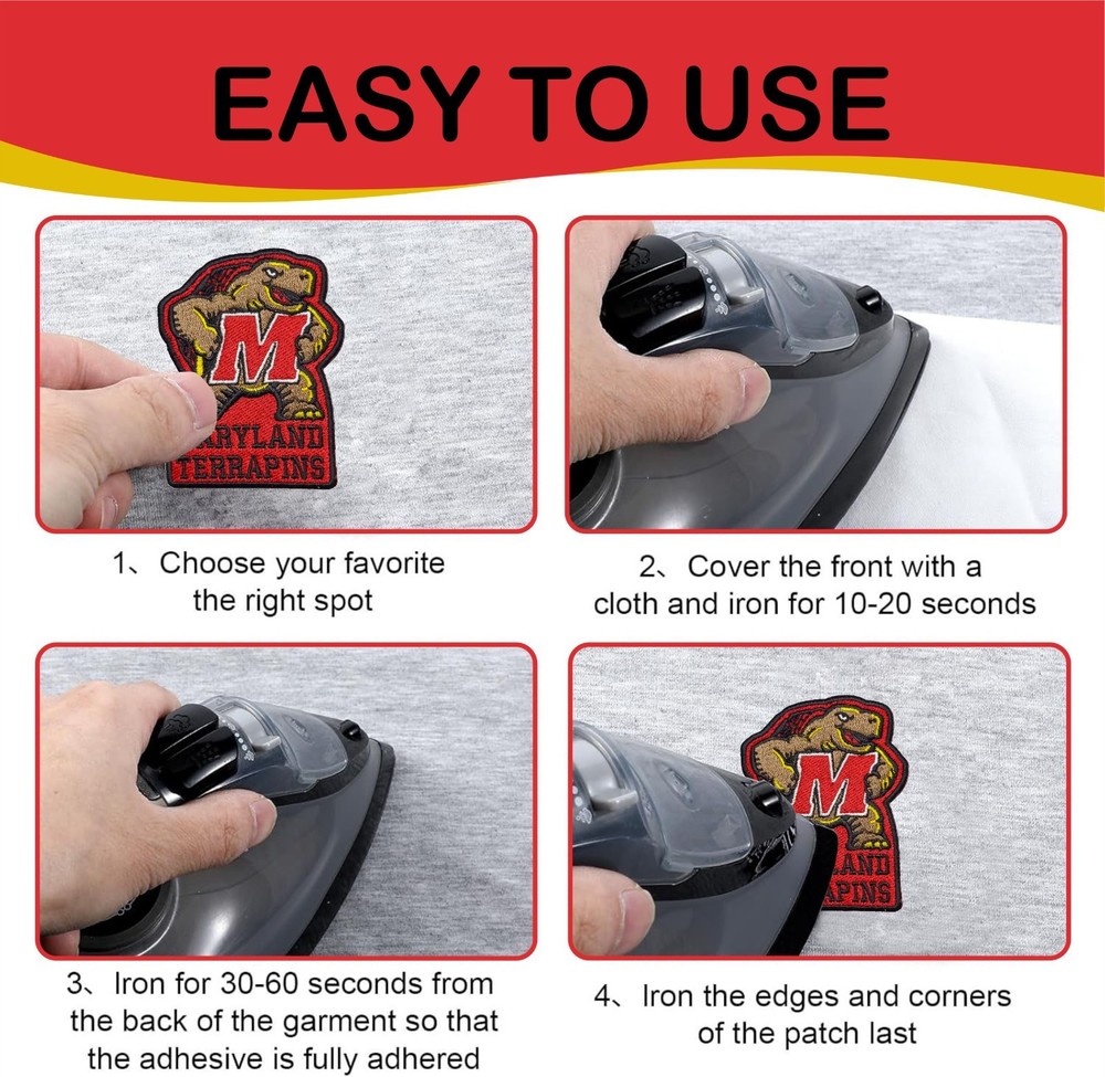 Maryland Terrapins NCAA Team Logo Iron On Patch - Sew Patch - Embroidered Patch