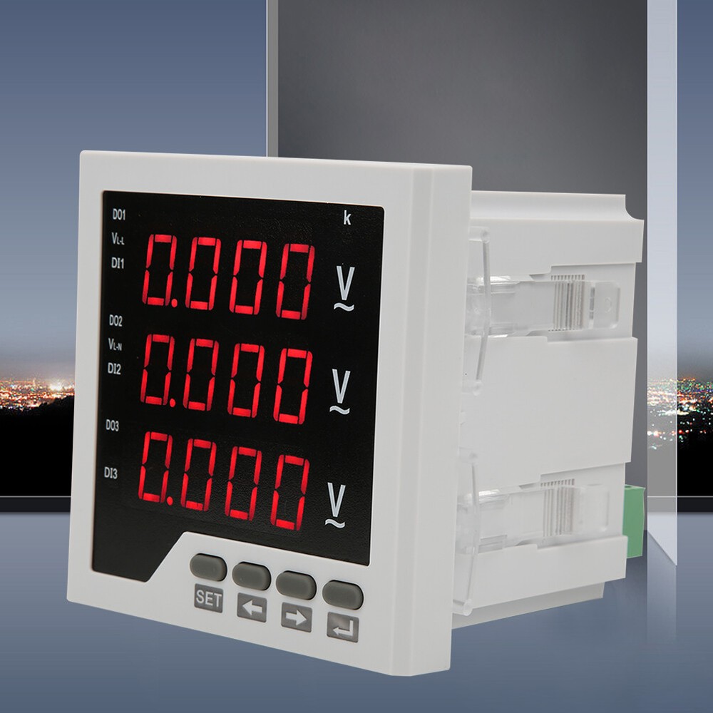 DTM-AV96 3 Phase Voltage Meter Programmable LED Digital Voltmeter AC 450V