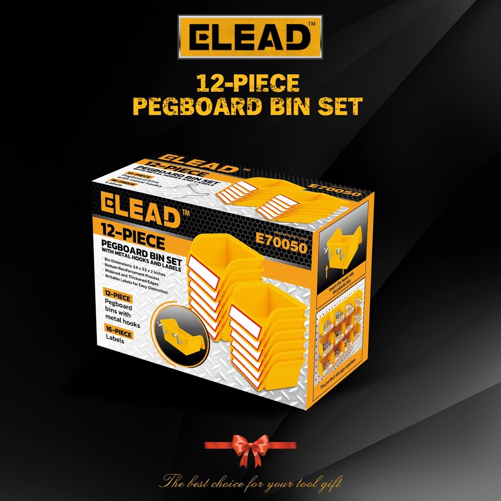 12 Pack Pegboard Bins Kit Storage Tool Workbench Bins Hardware Organizer