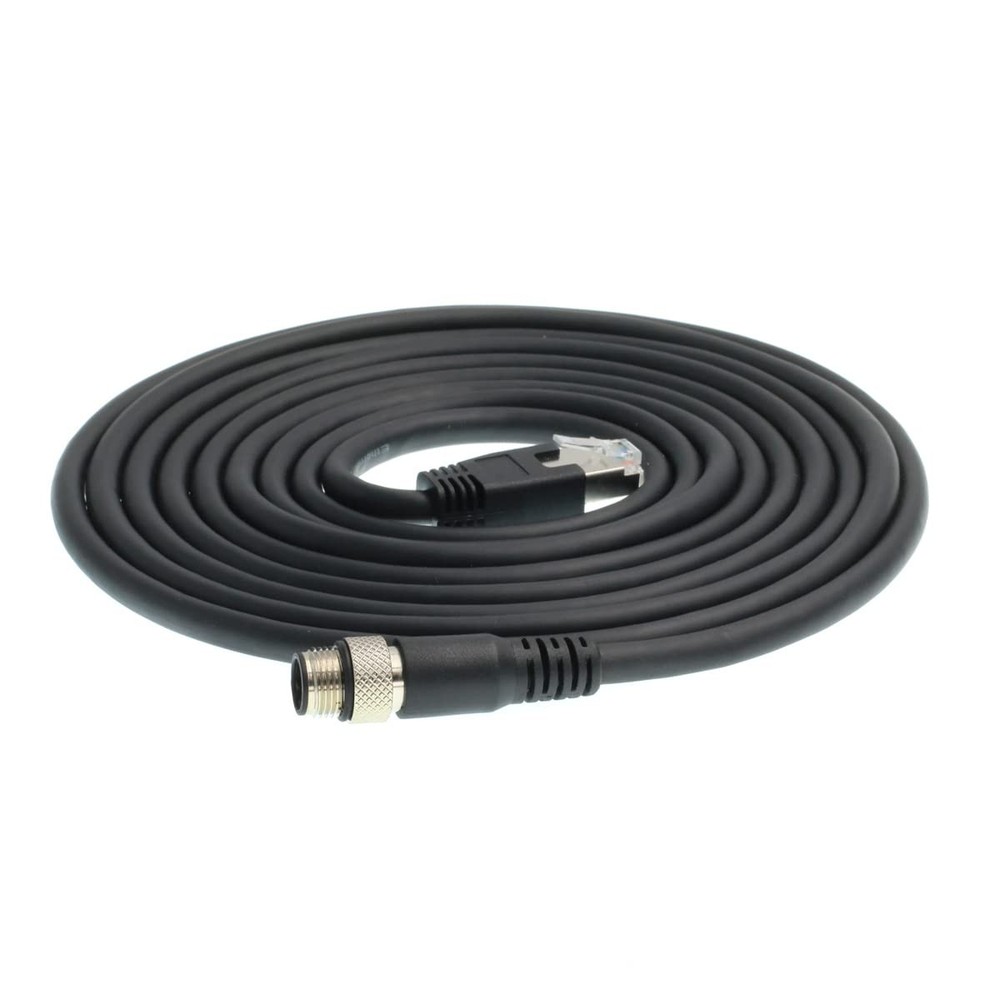 M12 4pin DCode Male To RJ45 Ethernet Connector CAT6 Shielded Cable Profinet