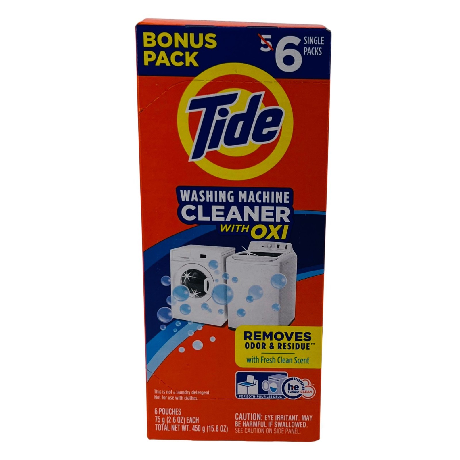 Tide Washing Machine Cleaner with Oxi Fresh Scent 6 Pouches New