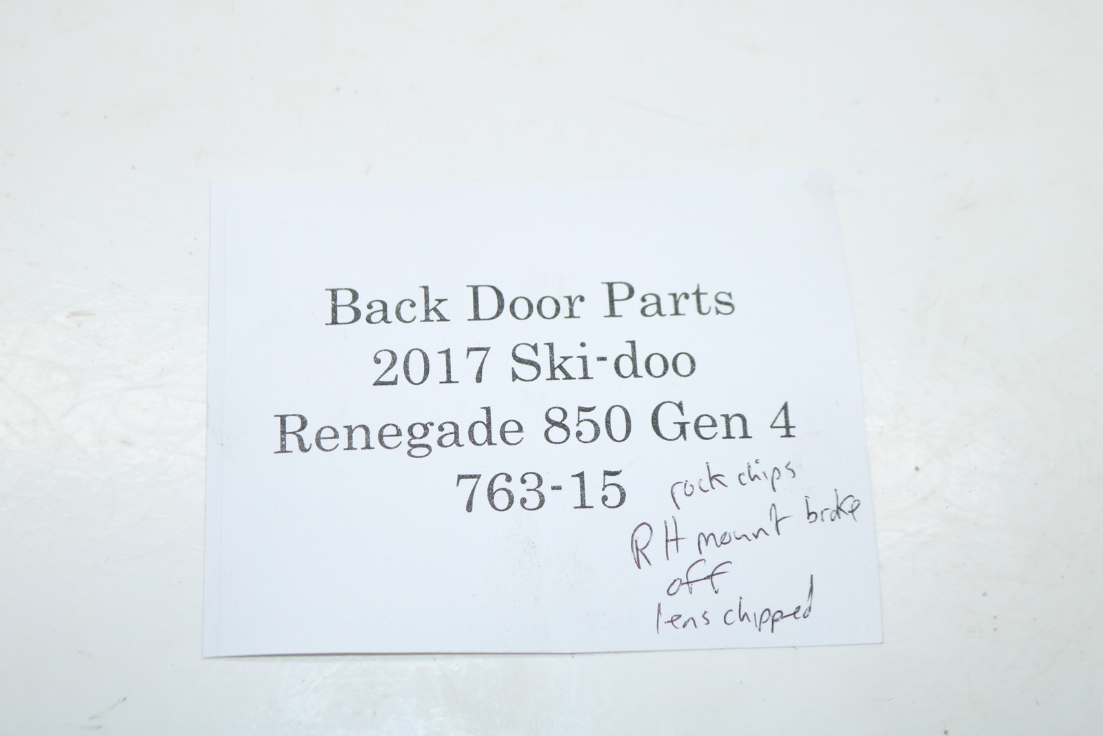 2017 Ski-doo Renegade 850 Gen 4 137" Front Head Light Headlight SEE NOTE BROKE