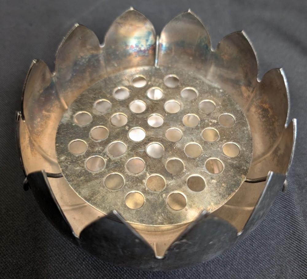 Vintage Leonard Silver plate Flower Frog Lotus Petal Floral Decoration Dip Set