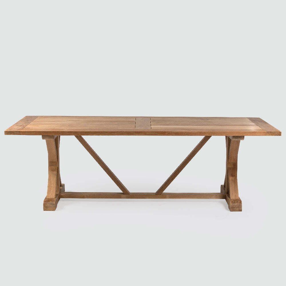 Ash & Ember Savannah Grade A Teak 96" Rectangular Farmhouse Dining