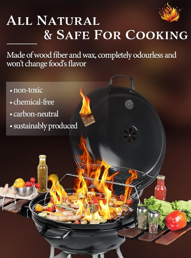 Fire Starter Fire Starter Cubes, 64 Mini Square Charcoal Firestarter Squares for