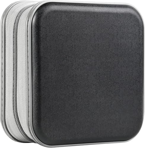 48 Capacity CD Case,Portable DVD Hard Plastic Case Holder CD Organizer black