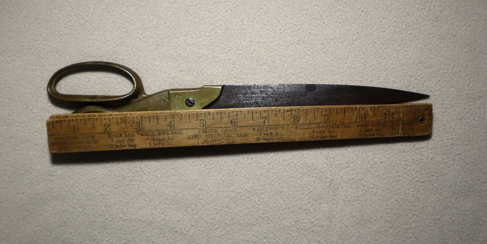 Vtg Brass Handle WARNER Accuracy Tools 8" Blade Sewing SHEARS SCISSORS USA-Made