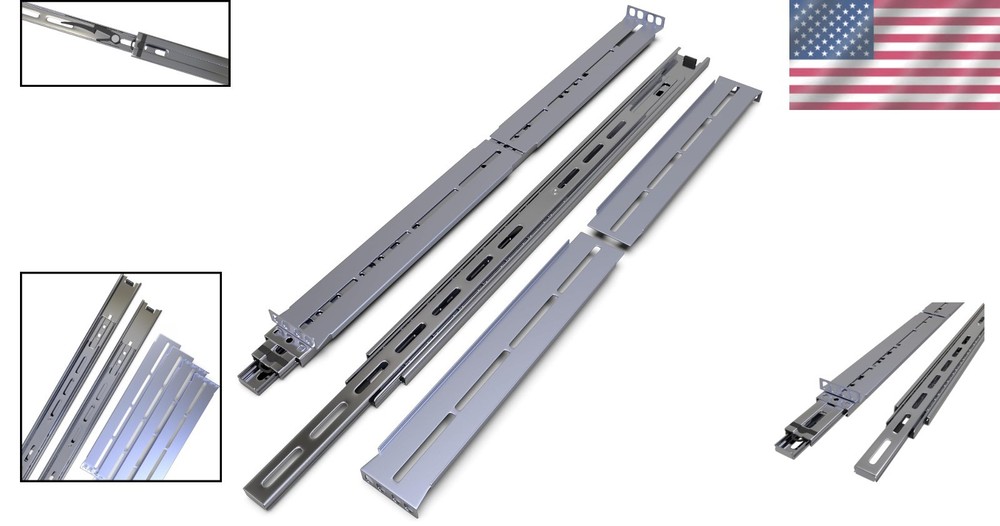 Adjustable Sliding Rails 18"-25" Depth for Server Rack