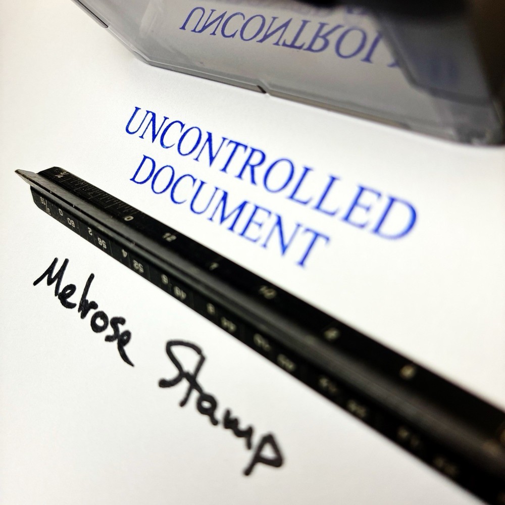 Uncontrolled Document Rubber Stamp Blue Ink Self Inking Ideal 4913