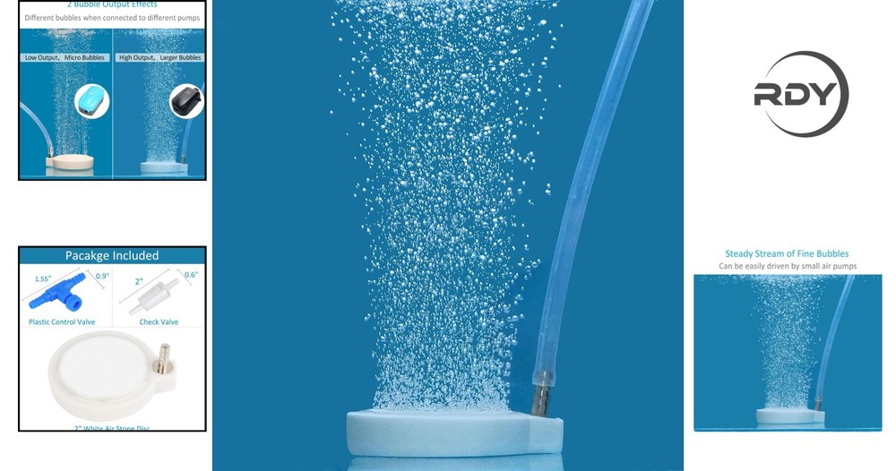 2-Inch Bubble Diffuser for Small Aquariums - Quiet Micro Bubbles Included