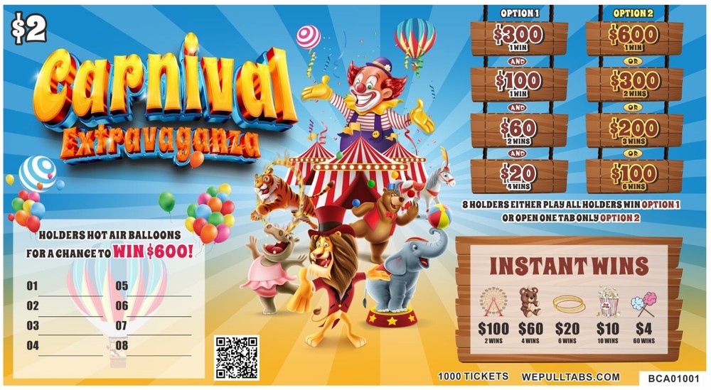 pull tickets Carnival Extravaganza 2pt count 1000