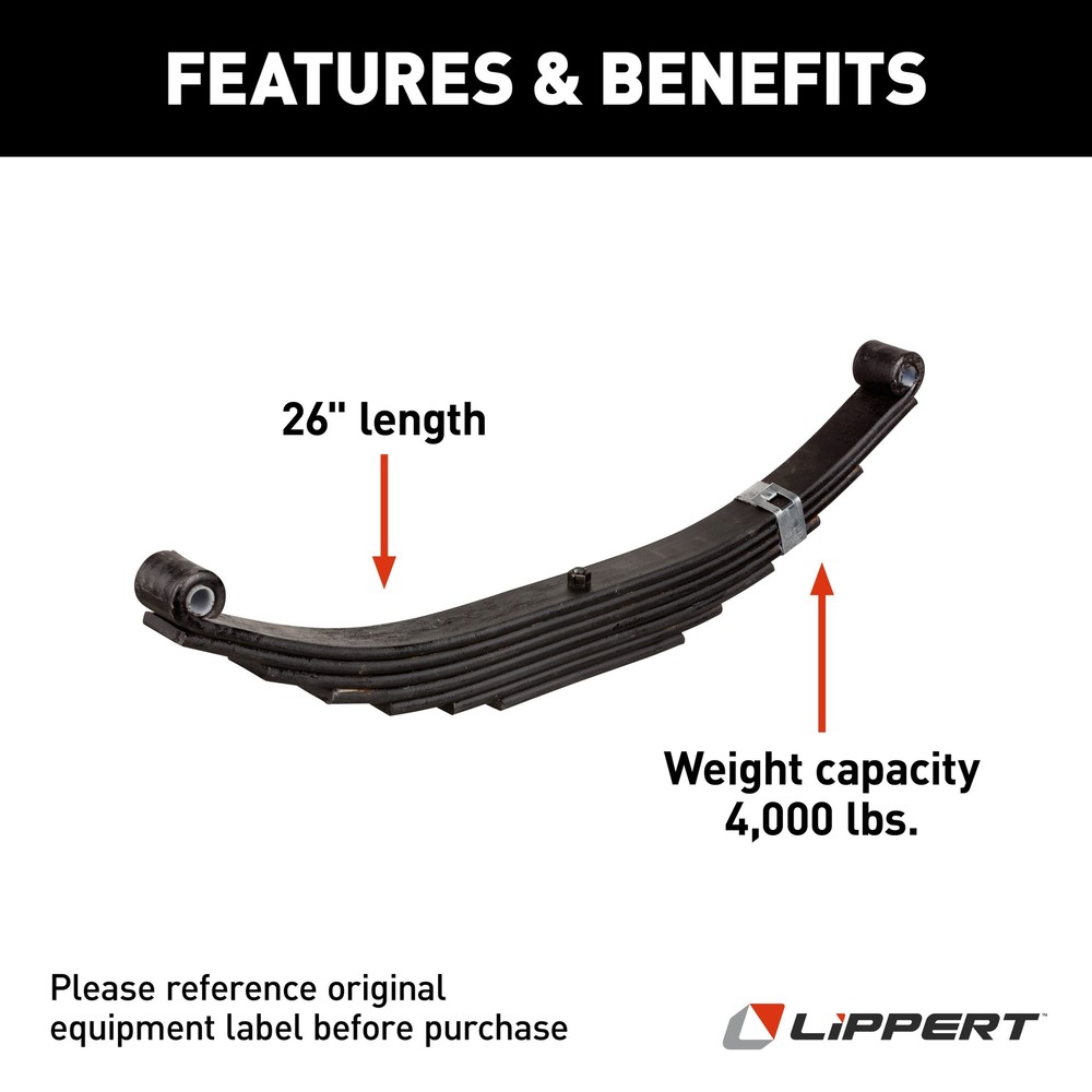 Replacement Trailer Leaf Spring - 26", 4,000-lb. Weight Capacity