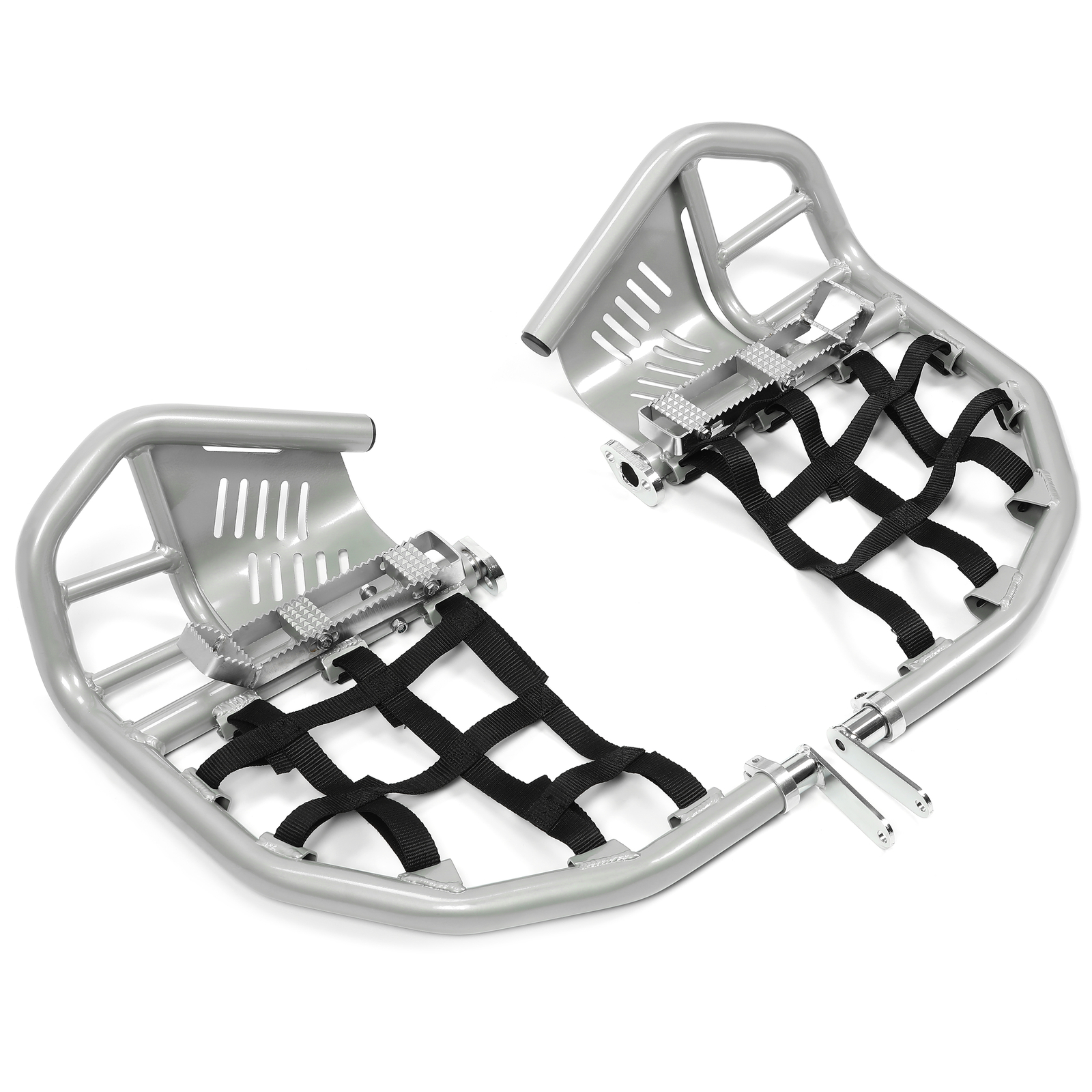 For Honda Sportrax 400 TRX 400EX 400X Nerf Bars Pro Peg Silver Bars Black Nets