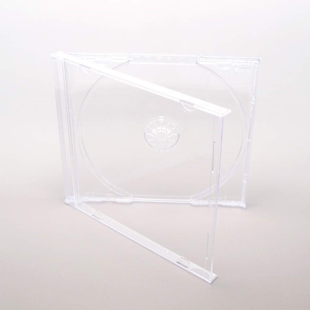 100 pcs 10.4 mm Standard Single Clear CD Jewel Case Assembled Clear Tray