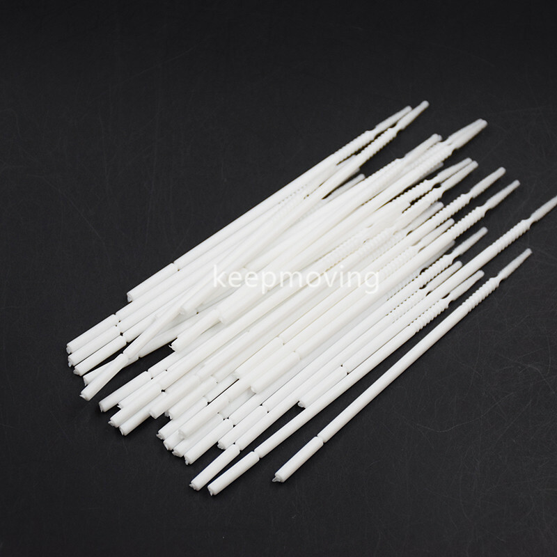 100Pc Dental Long Cylinder White Disposable Micro Brush Bendable Applicator Tips