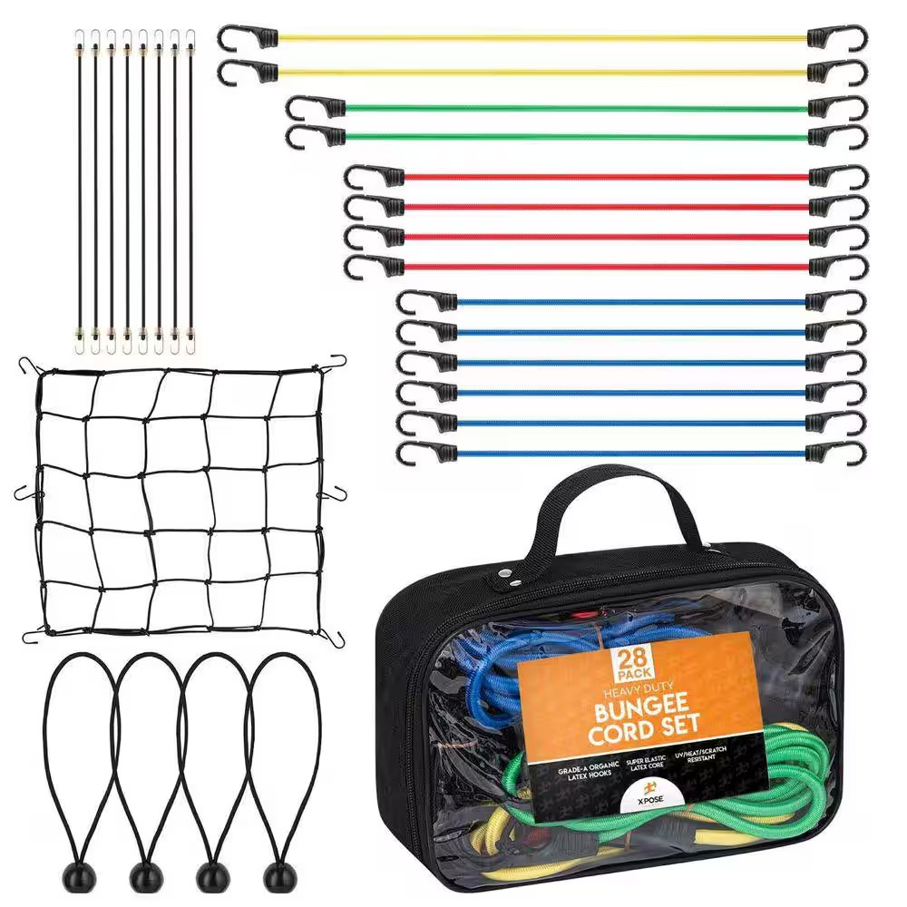Heavy Duty Bungee Cords Kit - 28 Pack - Assorted Sizes