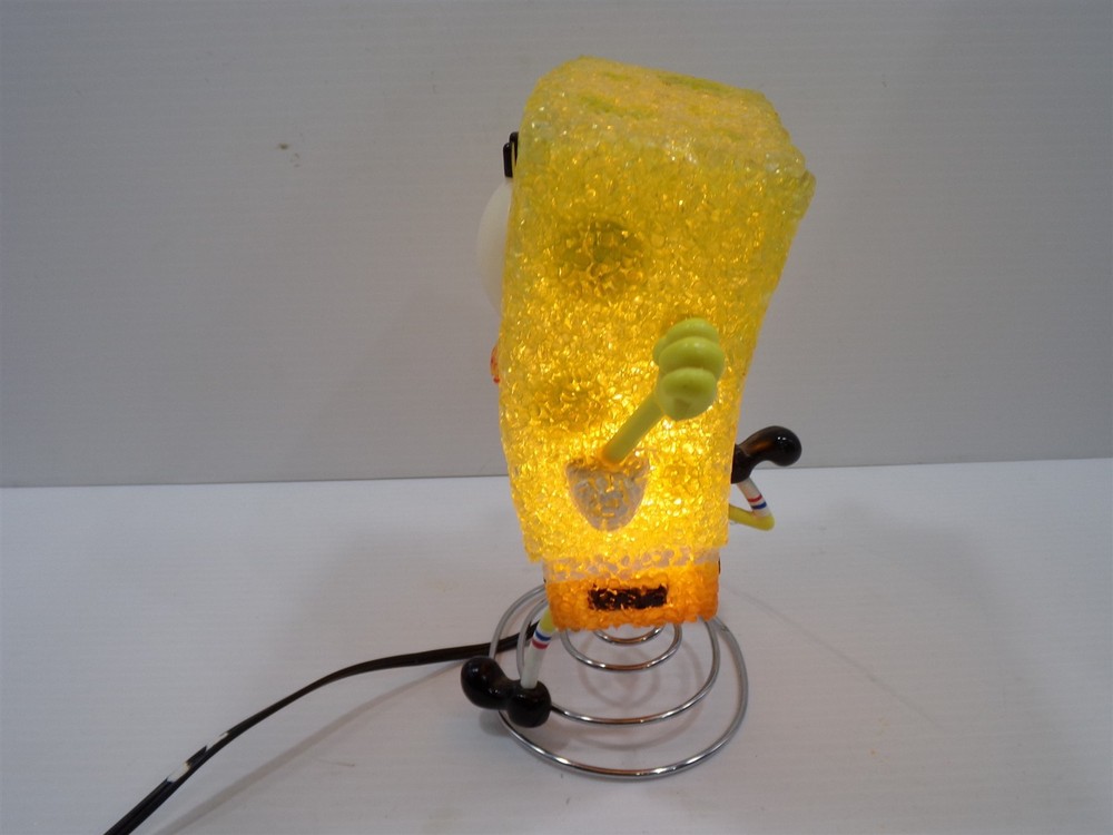 Vtg SpongeBob SquarePants Table Lamp Melted Plastic Popcorn Night Light Plug In
