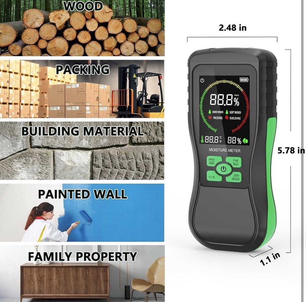 HY18 Pinless Moisture Meter for Non-Destructive Induction(Read Description)